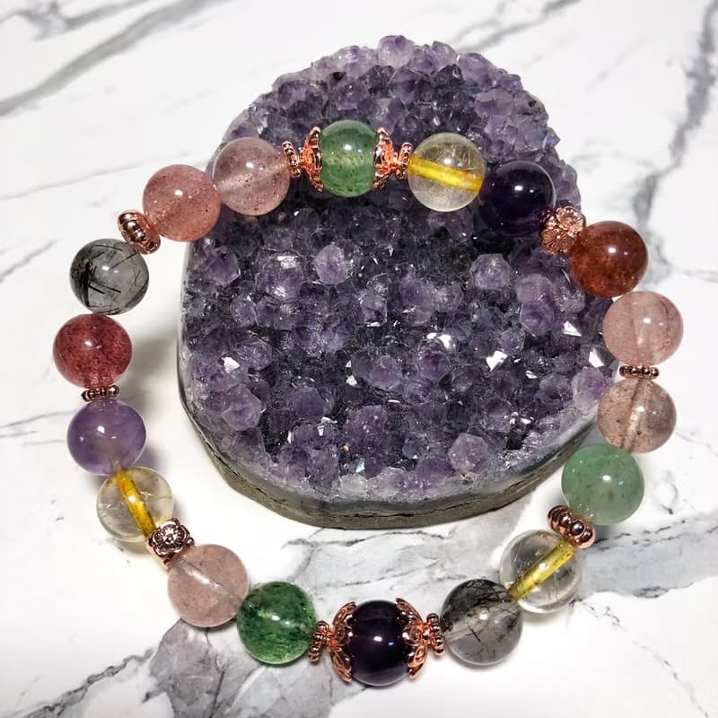 繽紛草莓派對 | 天然水晶串珠手鍊