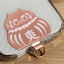 台灣限定・品品節市集自取 / 黑貓馬路 達摩造型 全金屬手機掛片