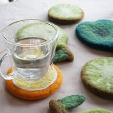 羊毛氈杯墊 水果設計 生日禮物 送禮 週年慶 手工自制