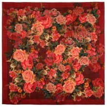 Original Pavlovo Posad Russian Shawl 100% Wool Woolen Scarf 115x115 cm 10183-6