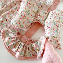 薄荷草兔 豪華彌月禮盒 蝴蝶枕 安撫兔 嬰兒被 荷葉圍兜