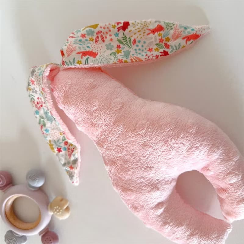 薄荷草兔 豪華彌月禮盒 蝴蝶枕 安撫兔 嬰兒被 荷葉圍兜