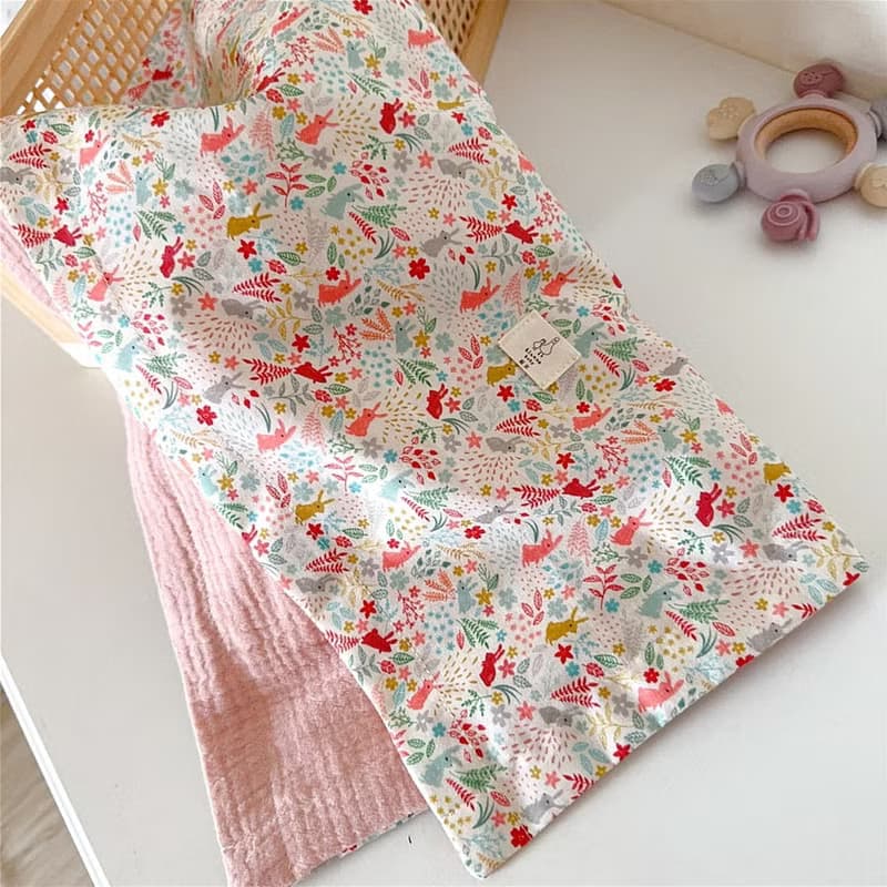 薄荷草兔 豪華彌月禮盒 蝴蝶枕 安撫兔 嬰兒被 荷葉圍兜