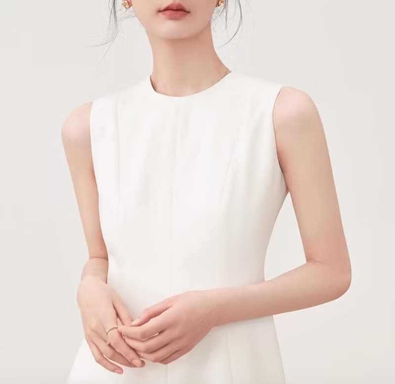 輕禮服 立裁版型無袖優雅連身裙