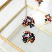 耳針/耳夾水晶花-花影(深復古色)-光點飾品