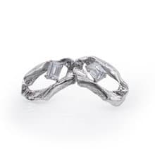 PLOK自然系列925銀電鍍白金鋯石耳飾