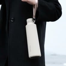 鈦羽瓶 / 米白色 / 純鈦無塗層掛繩保溫瓶800ml