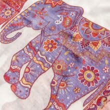 喀什米爾Cashmere 編織羊絨圍巾 純羊毛圍巾披巾 戒指絨披肩-大象