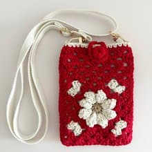 鈎織花斜孭電話袋