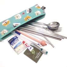 大食怪環保收納袋-大頭阿柴(藍綠色)