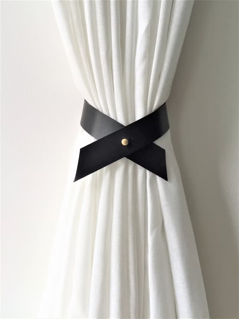 皮革窗簾綁帶//簡約主義//家居裝飾//窗簾//窗簾綁帶