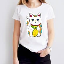 小飯糰  招財貓 千萬兩 白色中性短T