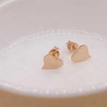 Handmade HEART EARRING - PINK GOLD PLATED ,Little Me by CASO jewelry