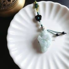 天然緬甸玉翡翠 如意猴 升官發財 包掛 禮物 福到 長輩禮