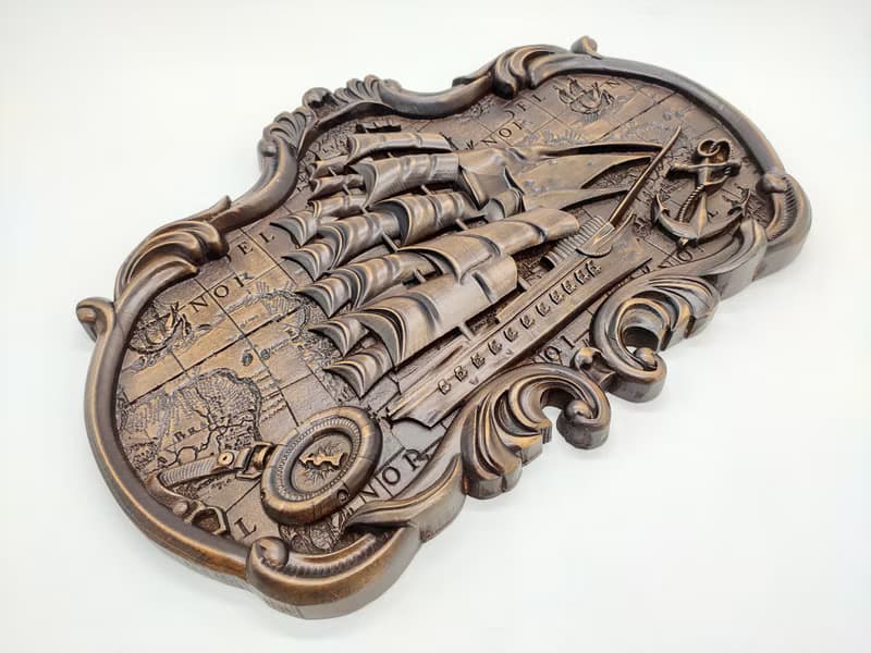 Pirate ship, Wooden ship, Sailors gift, Sculpture Craft Wooden