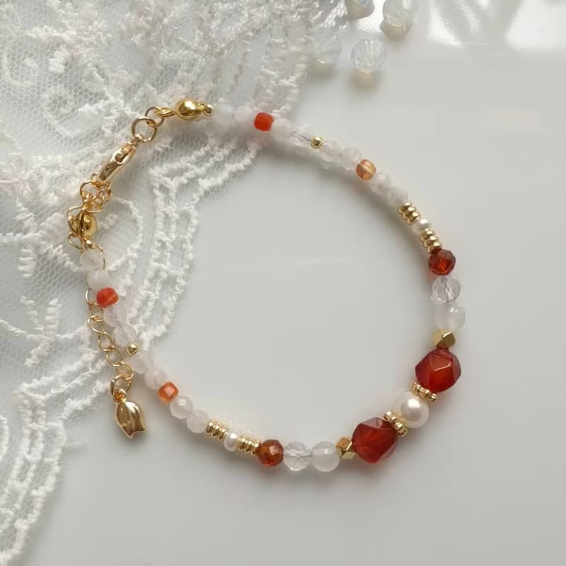 C.Lady晶女子。脈輪水晶系列－紅瑪瑙手鍊