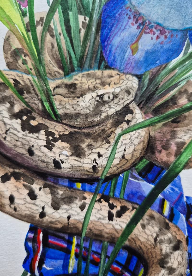 Bouquet of wild flowers - artwork hand painted Watercolor painting on paper