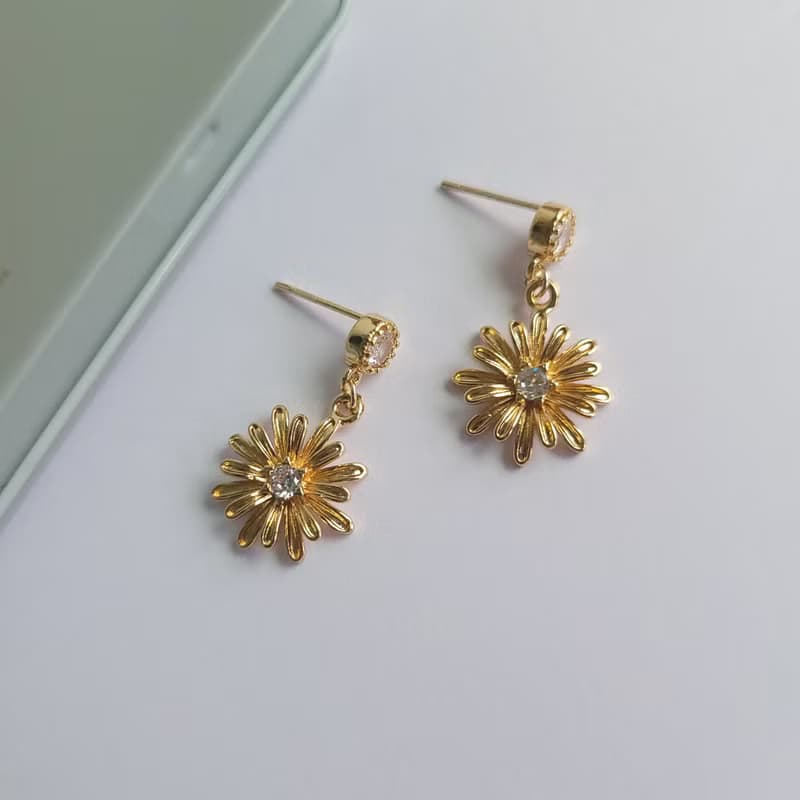 14K/耳飾-洋甘菊