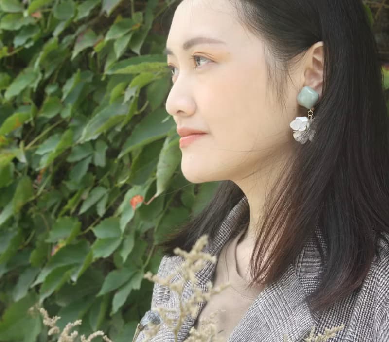 白金花球 自選莫蘭迪貼耳 樹脂耳針耳夾