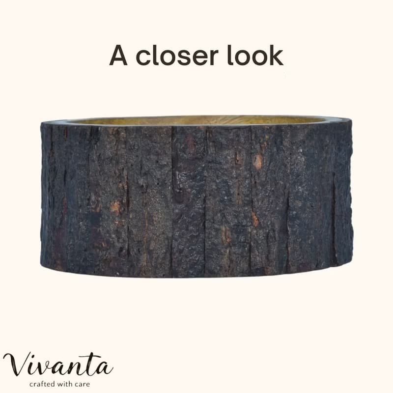 天然樹皮邊芒果木裝飾碗 鄉村風收納碗 擺飾木碗 7吋