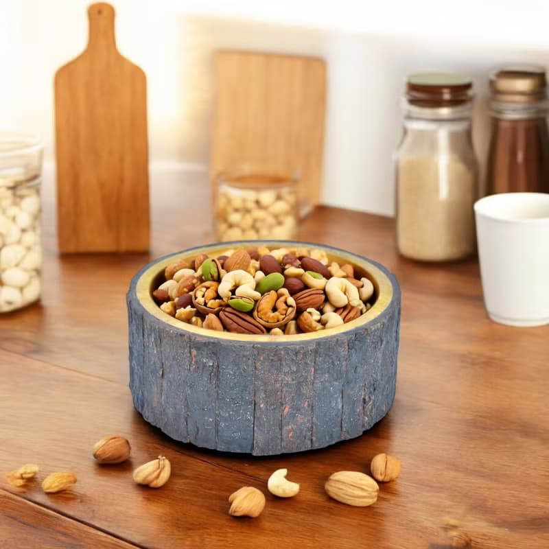 天然樹皮邊芒果木裝飾碗 鄉村風收納碗 擺飾木碗 7吋