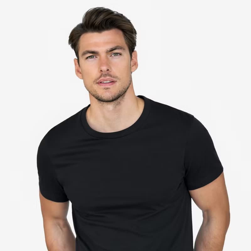 北歐極簡 - 100%有機棉經典圓領T恤 / 素Tee / T-shirt 男 (黑)