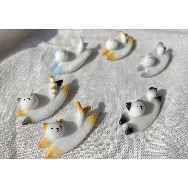 TeenyTinyCraft | 液態貓 手工手繪扣針/胸針