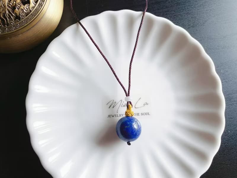 翡翠 護身藥師珠 青金石 手作吊墜 水晶 項鍊 禮物 長輩禮