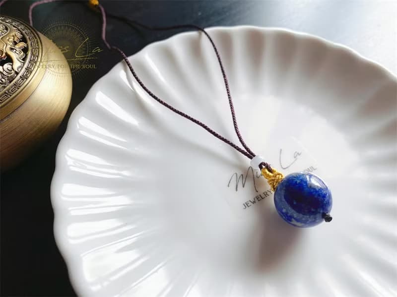 翡翠 護身藥師珠 青金石 手作吊墜 水晶 項鍊 禮物 長輩禮