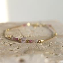 手鍊 草莓晶 紅寶石 紫玉 天然石 - 海洋之星 -