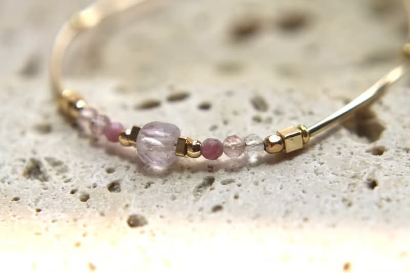 手鍊 草莓晶 紅寶石 紫玉 天然石 - 海洋之星 -