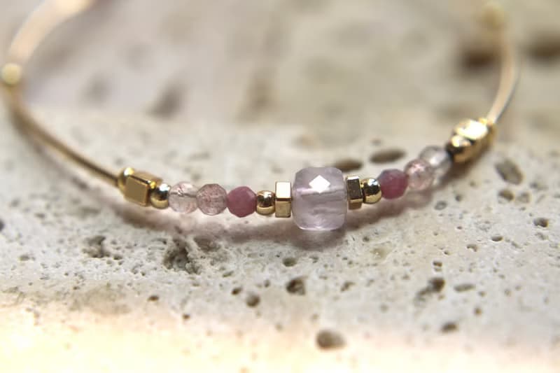 手鍊 草莓晶 紅寶石 紫玉 天然石 - 海洋之星 -