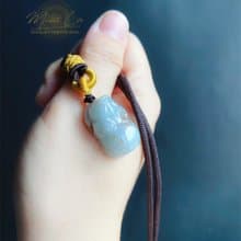 天然緬甸玉 飄花 翡翠 招財 貔貅 護主 玉墜 項鍊 禮物 長輩禮