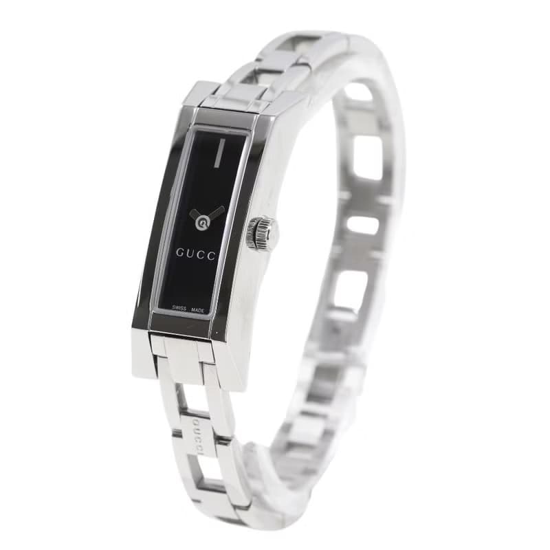 【日本直送】グッチ GUCCI 腕時計 110 SS クオーツ アナログ表示 黒文字盤 レディース【中古】