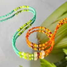 Fruit & Vegetable Collection - 013 Celery Gemstone Necklace