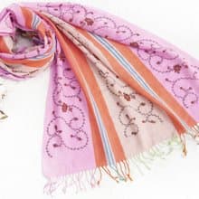 喀什米爾Cashmere/羊絨圍巾/純羊毛圍巾披巾/戒指絨披肩-刺繡花朵