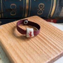 戒指 日本白瓷 自然釉色 無限看不膩色調 真皮革 自然系列