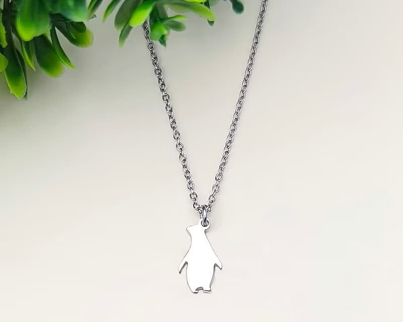 迷你企鵝項鍊(小朋友可戴) -迷你動物剪影系列-抗敏