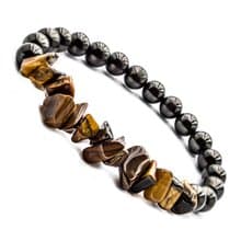 天然次石墨彈力手鏈和虎眼石珠子