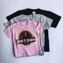 粉紅【侏羅紀耶穌】耶穌再來 小孩 兒童 短袖衣服 T-Shirt