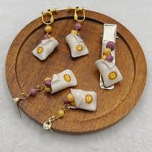 【玫泥手作】小獅地瓜球耳環/髮夾