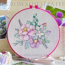 Floral Bouquet With Succulent PDF cross stitch pattern