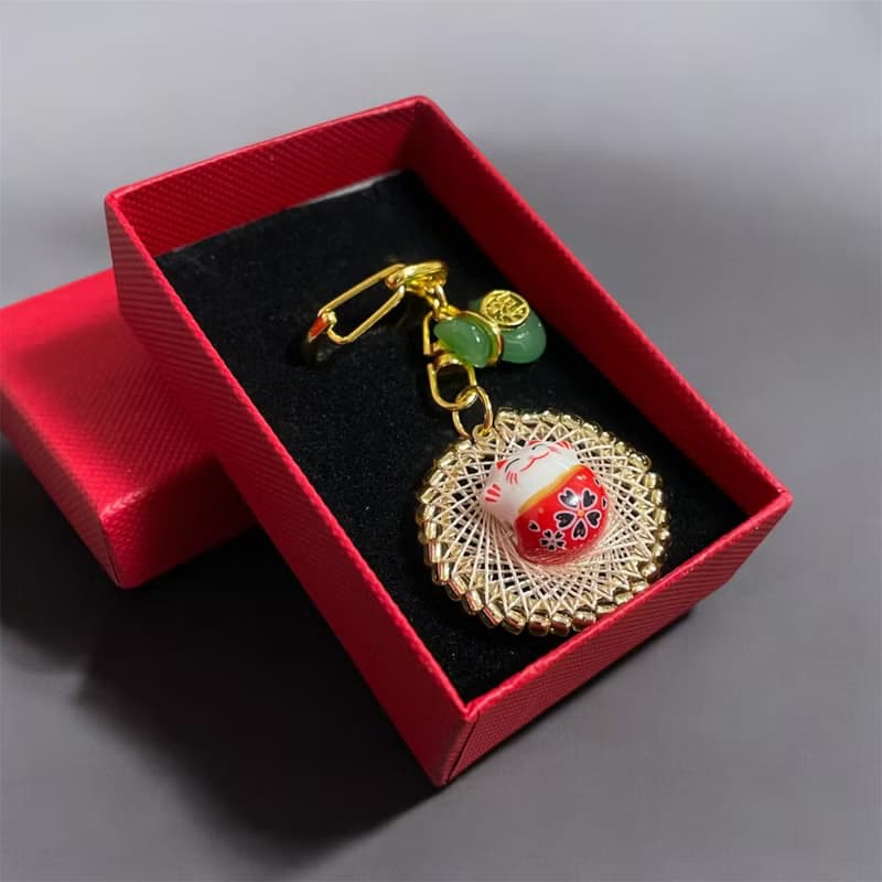 手工招財貓鑰匙扣　帶來幸福 手作