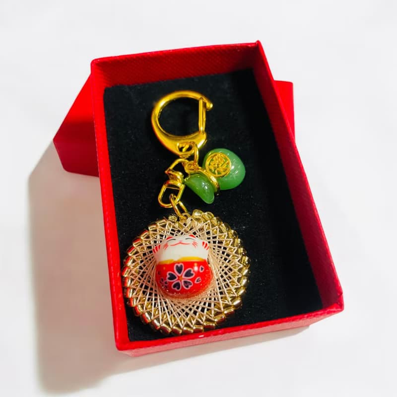 手工招財貓鑰匙扣　帶來幸福 手作