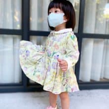 【KID SIZE 80-130】英倫花園小童洋裝 水藍 附綁帶