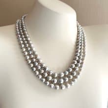 Akoya pearl 3 strand necklace  sea pearl