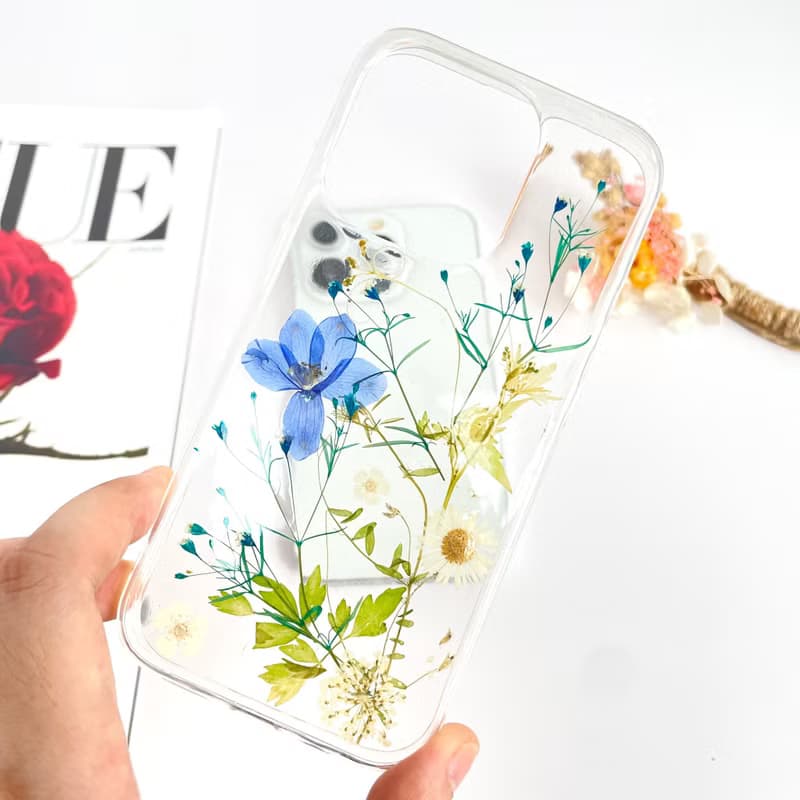 滿天星與押花手機殼適用於iPhone 16 Pro Max Samsung S25 A35