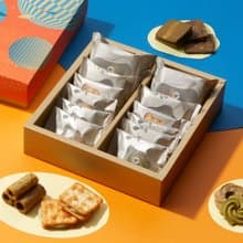 中秋禮盒 | 濃茶系甜點12入 牛軋夾心X手工蛋捲X日式茶餅(附提袋)