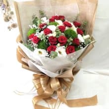 情人節花束 玫瑰桔梗精緻花束 台北市外送免運費 典華優惠券