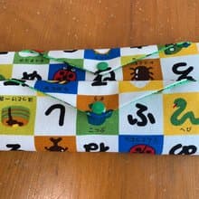 文青風環保筷袋 小食堂 綠 防水 手作餐具袋.交換禮物.